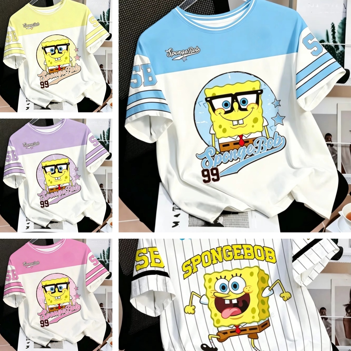 Summer Clothing Kids Boys - Summer SpongeBob SquarePants 3D Print Cartoon