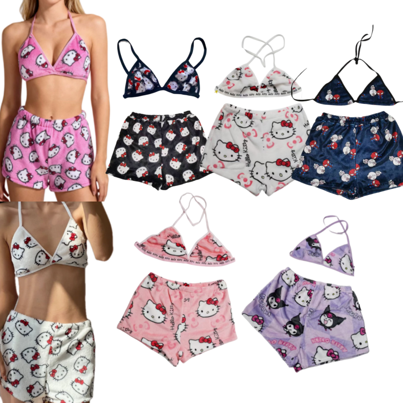 Xl Summer Clothing - Girl Bikini Bra Shorts Hello Kitty