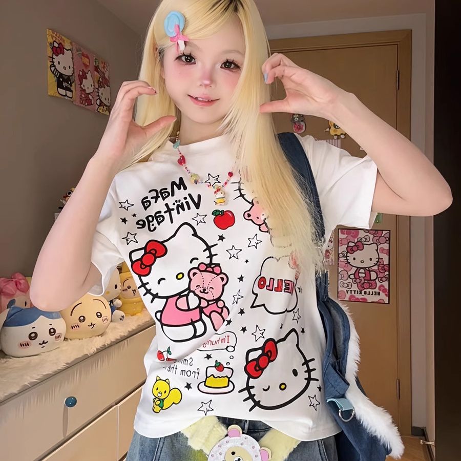 New Cute T-Shirt Kawaii Sanrio - огляд і ціна Xl Summer Clothing