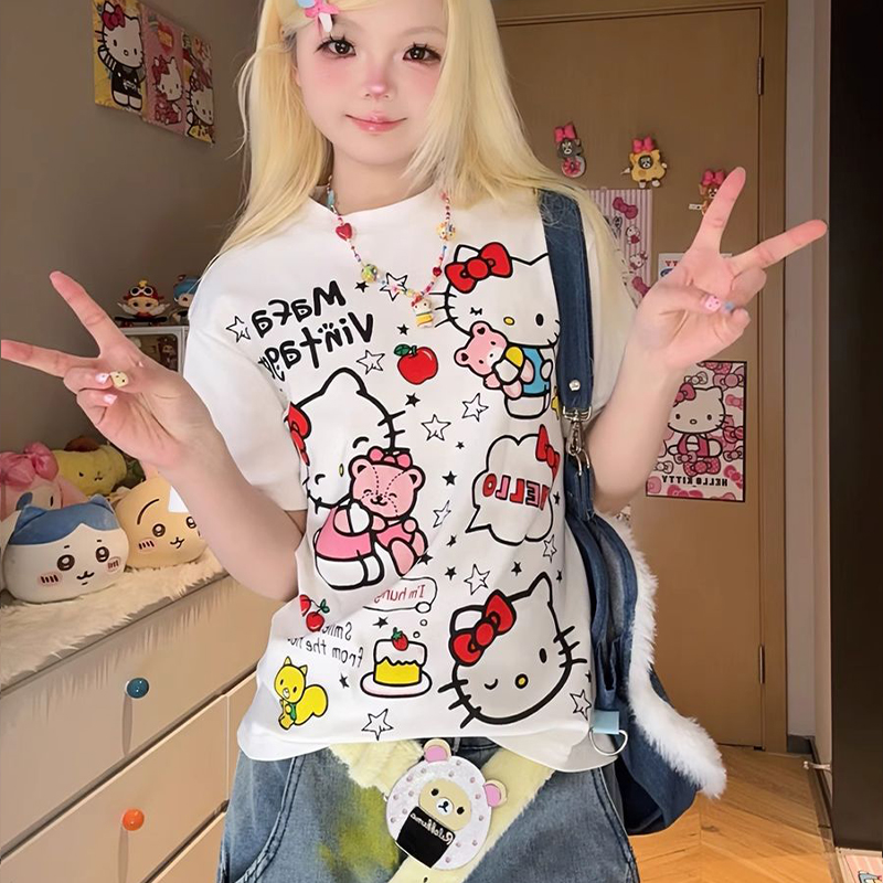 New Cute T-Shirt Kawaii Sanrio - огляд і ціна Xl Summer Clothing