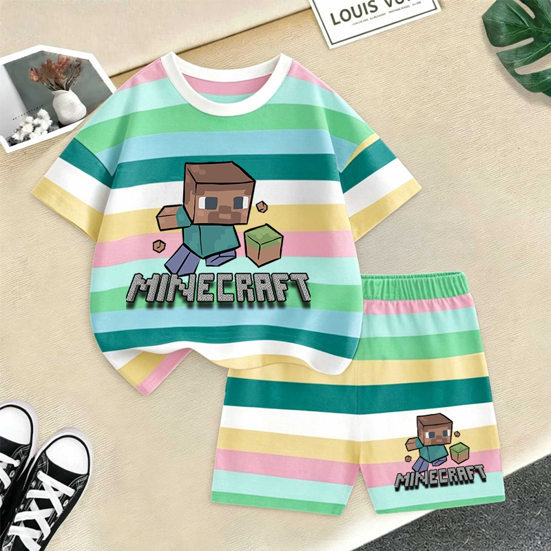Minecrafted Girl boy Summer T  - огляд і ціна Summer Clothing Kids Boys