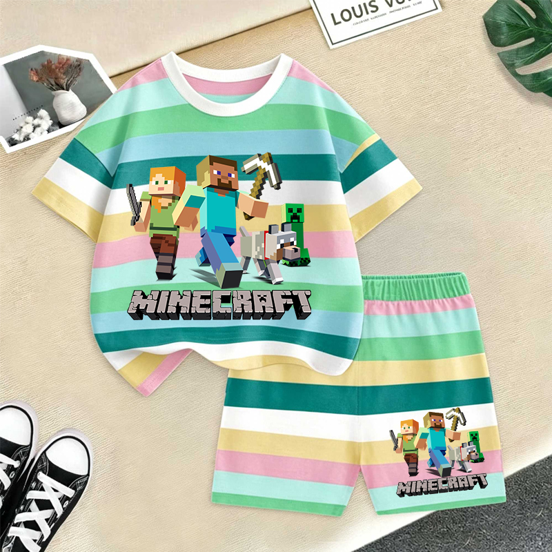 Minecrafted Girl boy Summer T  - огляд і ціна Summer Clothing Kids Boys