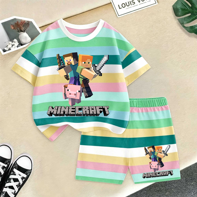 Minecrafted Girl boy Summer T  - огляд і ціна Summer Clothing Kids Boys
