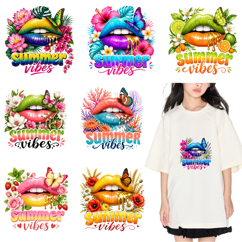 2PCS Colorful Lips Flowers But - огляд і ціна Summer Clothing Vibes