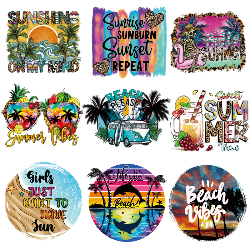 Summer Vibes Iron On Patches H - огляд і ціна Summer Clothing Vibes
