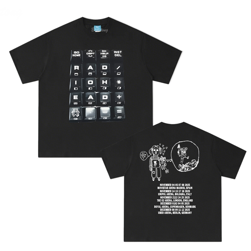 2025 Black Tour T-shirt Radioh - огляд і ціна Summer Clothing Websites
