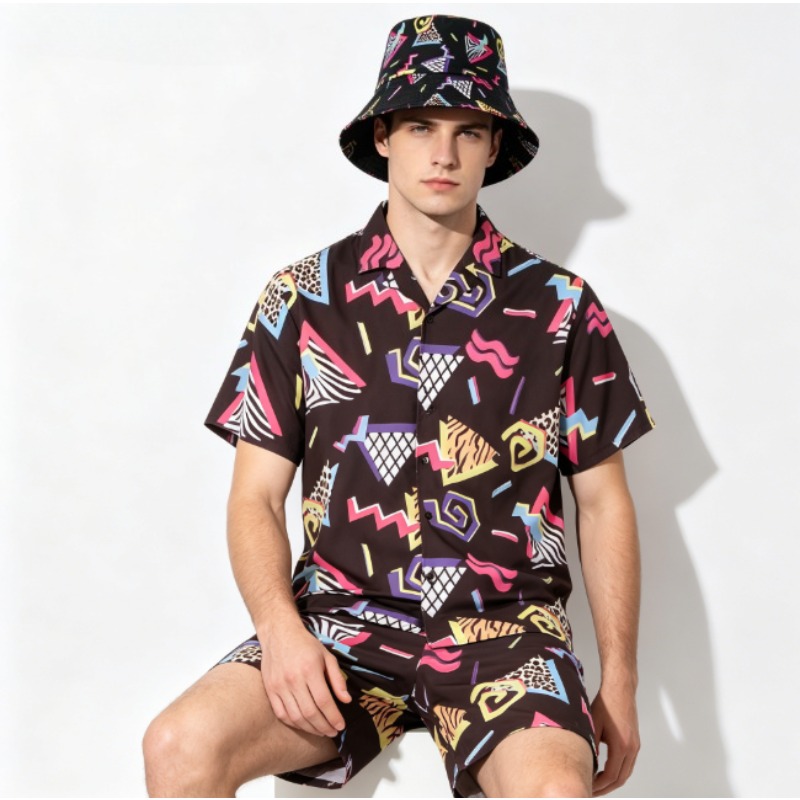 Summer Suit Short Sleeve Butto - огляд і ціна Xl Summer Clothing