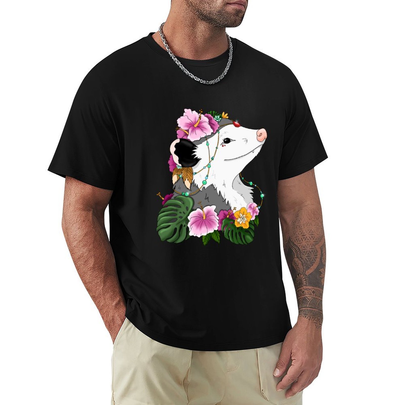 Opossum with tropical vibes T- - огляд і ціна Summer Clothing Vibes