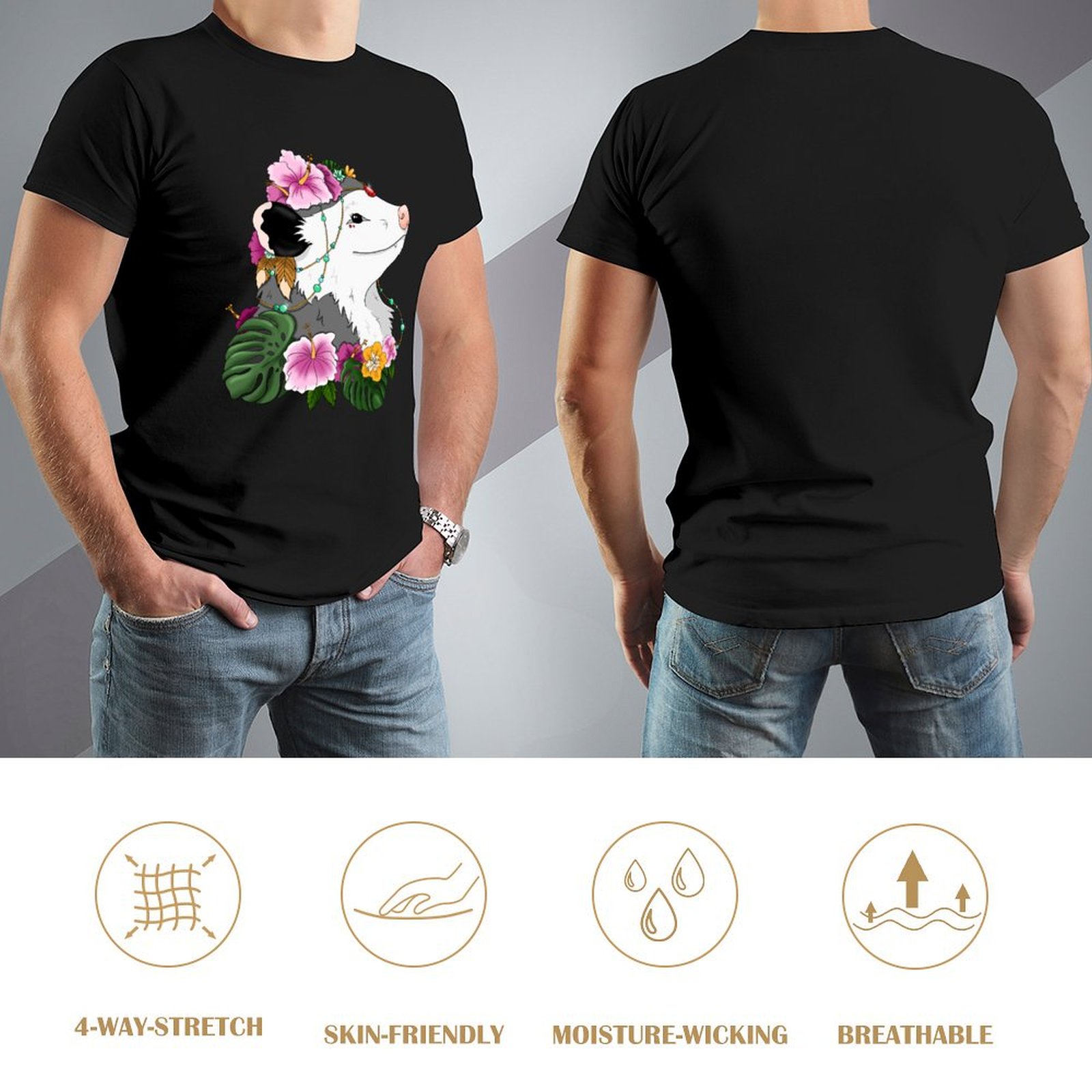 Opossum with tropical vibes T- - огляд і ціна Summer Clothing Vibes