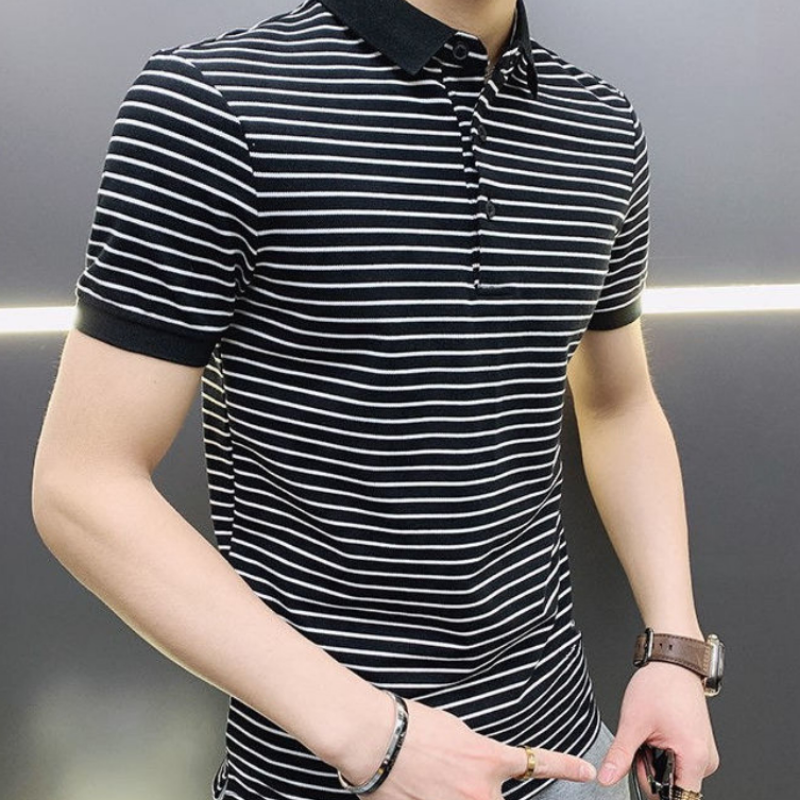 Man with Collar Tee Shirts Str - огляд і ціна Xl Summer Clothing