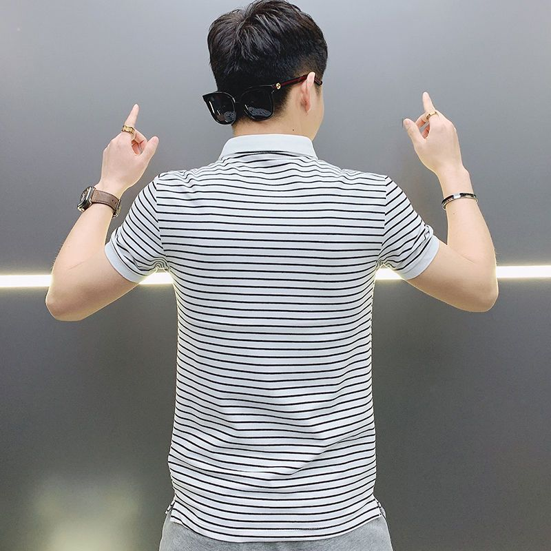 Man with Collar Tee Shirts Str - огляд і ціна Xl Summer Clothing